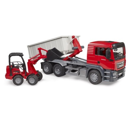 Bruder man dump truck with a loader-7