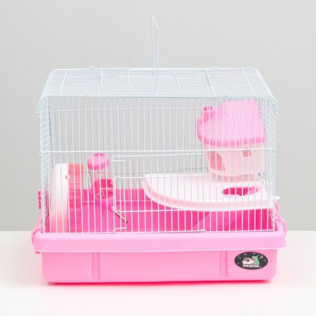 A cage for rodents "Pigzon", with a filling, 44.5 x 31 x 36.5 cm, pink-1