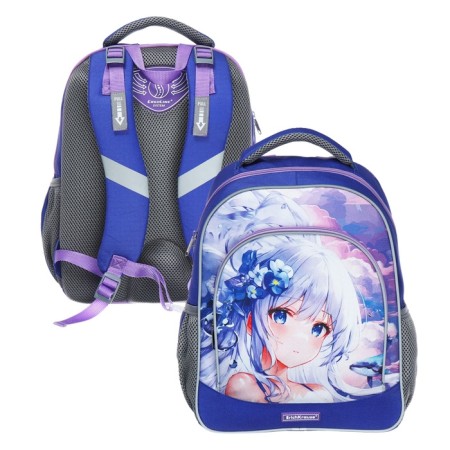 School backpack Erich Krause ergoline 15l, 39 x 28 x 14 cm, ergonomic back, Kawaii Whale 60093