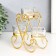 Summary metal, glass for 3 candles "curls" d-4.5 cm gold 14x7.5x15 cm