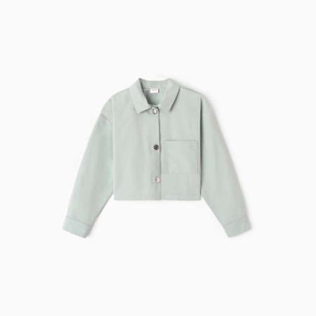Рубашка для девочки MINAKU: Jeans collection, цвет серо-голубой, рост 128 см