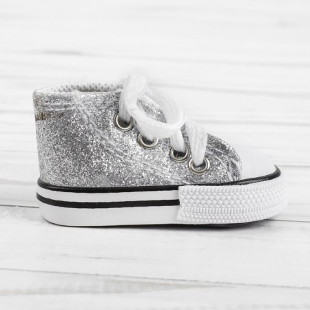 Sneakers for puppets "Squeezes", the length of the sole: 7.5 cm, silver color-1