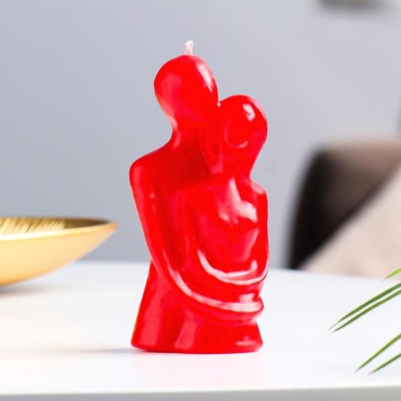 Figure candle "Lovers", 12 cm, red-1