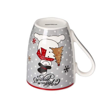 Porcelain shade mug "New Year. Snowman in a scarf ", 350 ml-2