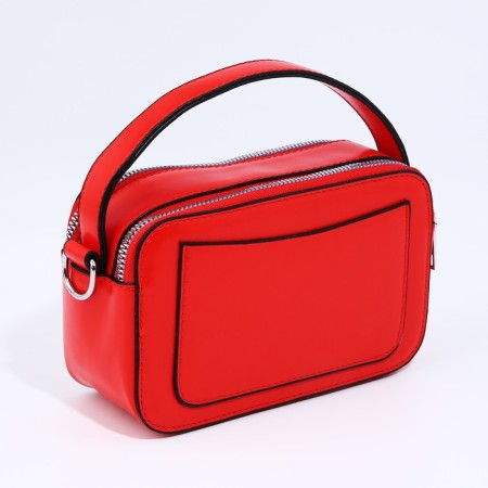 Bag Cross-Bodi with a zipper, red color-1