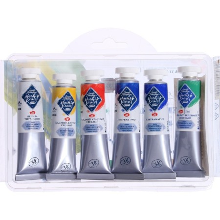 Temporary paints, set of 6 colors x 18 ml, ZHK "Master Class", Basic Colours, in a plastic box, 161392078-2