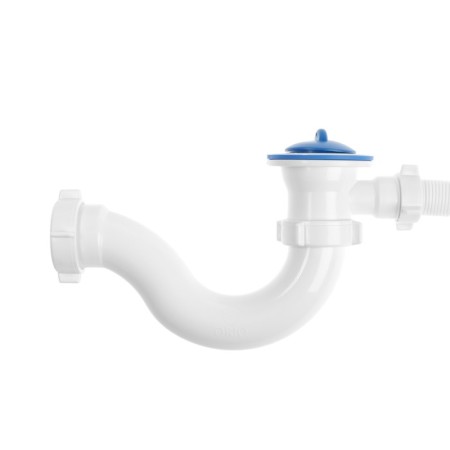 Siphon for the ORIO A-7008 bath, 1 1/2 x 40 mm, plastic. lattice d = 70 mm, with overflow-1
