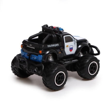 Radio -controlled jeep "Police" works on batteries, black color-2