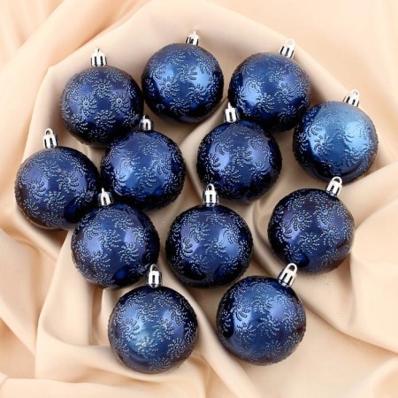 Set of balls plastic D-6 cm, 12 pcs "Winter Secret" mix