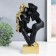 Souvenir Polystone Bust "couple - passion. Flowers" black with gold 6.5x18.5x30.5 cm