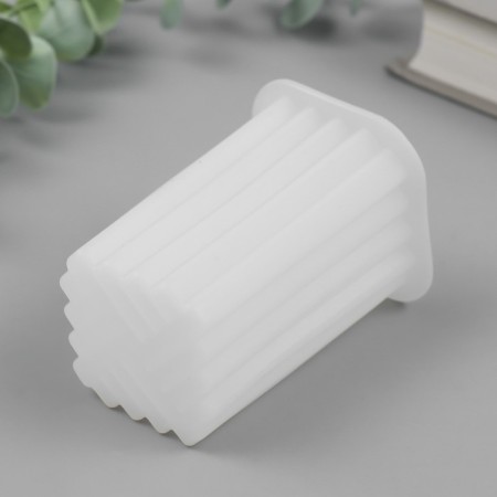 Mold silicone for a candle "Rectangle. Vertical strips" 5.7x5.7x8.7 cm-3