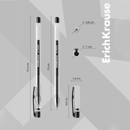 Gel pen Erichkrause G-Point, black ink, node 0.38 mm, letter line length 500 meters-11