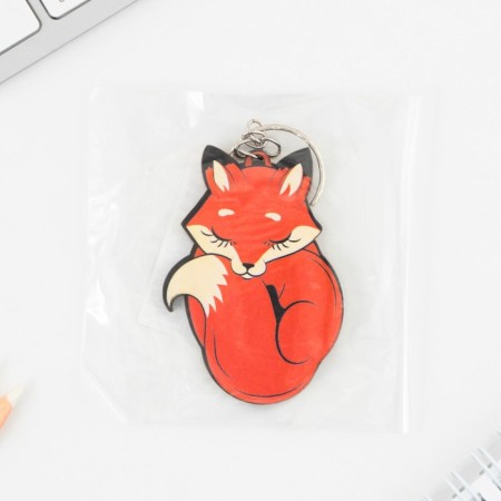 Key keychain wooden "Fox" 5 x 6 cm-4