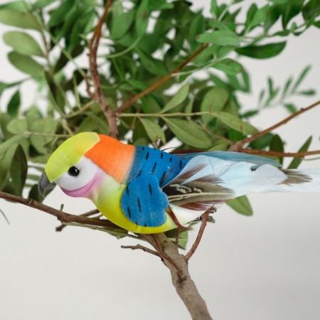 A bird for decoration and floristry, on a clothespin, mix, plastic, 1 pc., 8 x 8 cm-3