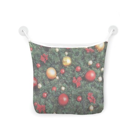 Organizer in a bath on suction cups “Christmas tree in balls”, for storing toys and trifles, size 33x39 cm-2