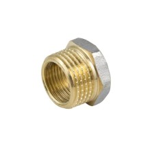 Футорка Aquasfera 9024-09, 1 1/2" x 1", наружная/внутренняя резьба, никелированная латунь