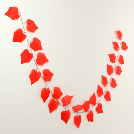 Decor "Girland from the leaves" Length: 2.4 m, width: 26 cm, red color-2