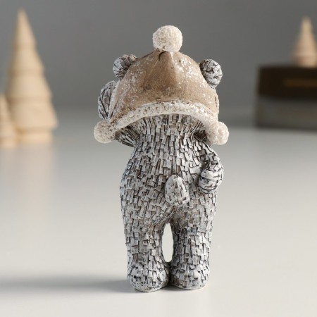 Souvenir Polystone "Bear in a head-header, stands" Gray mix 4.5x4x10.5 cm-3