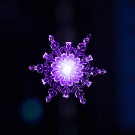 LED toy on Velcro "Snowflake" 11 cm, batteries Lr44x3, glow of multi-3