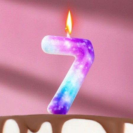Candle in the cake on the skewer "Galaxy", the number 7, 5.5 cm