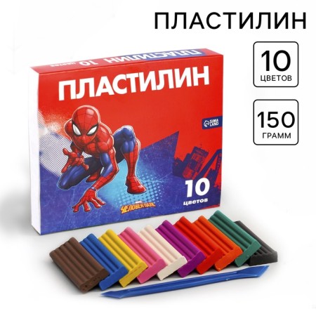Plasticine 10 colors 150 g "Superhero", Spider-Man