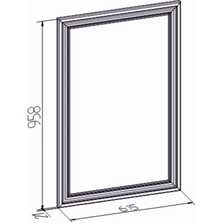 Hinged mirror Paola 59, 615 × 21 × 958 mm, color nurse anchor light-3