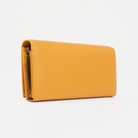 Women's wallet on magnets, yellow color-1