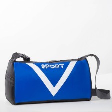 Sports bag, lightning department, side mesh, long belt, color bright blue