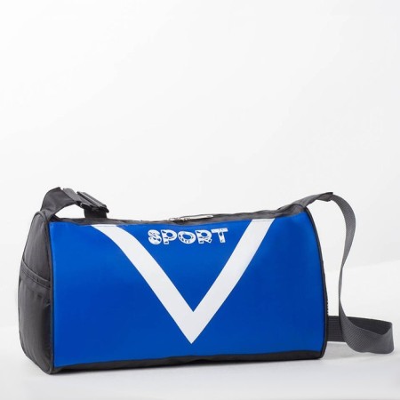 Sports bag, lightning department, side mesh, long belt, color bright blue