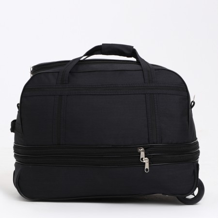 Road bag on wheels, a lightning department, with an increase, an outer pocket, black color-1