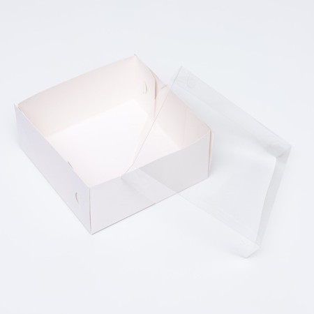 Confectionery packaging, white with PVC lid, 17 x 17 x 8 cm-3