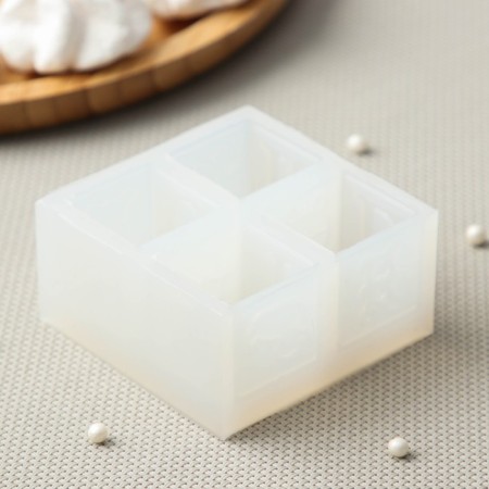 Silicone form "Cubes", 7 × 7 × 3.5 cm, 3 × 3 × 3 cm, transparent color-2