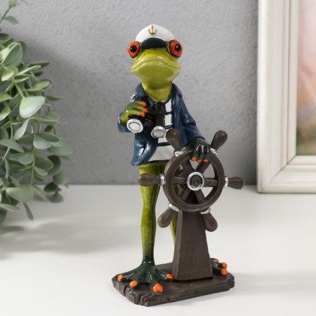 Souvenir Polystone Lak "Frog Captain Ship" 6x8x19 cm