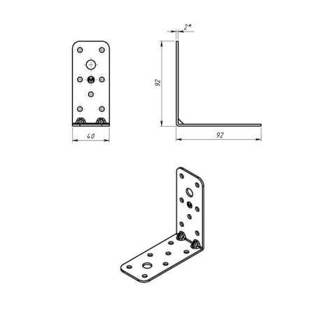 Fitty corner 92 x 92 x 40 x 2 mm-1
