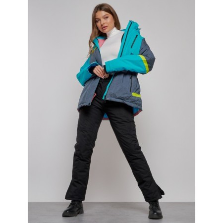 Ski jacket female winter, size 60, blue color-18