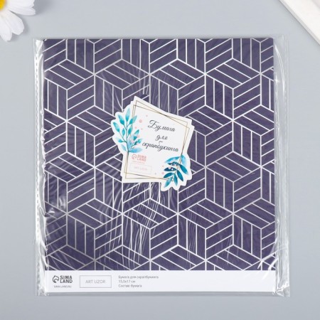 Scrapbooking paper "3D geometry" density 180 g 15.5x17 cm-3