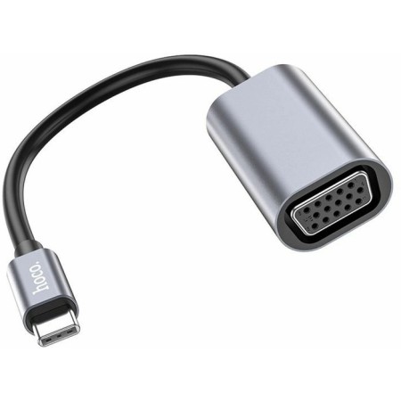 Adapter Hoco UA21, Type -C (M) - VGA (F), 13 cm, gray-4