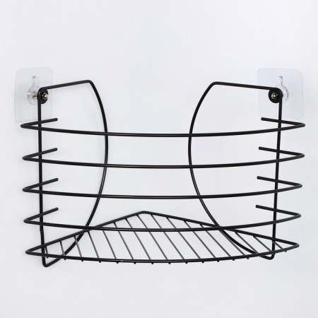 Corner shelf with a phone holder, 22.5 × 22.5 × 20.5 cm, black color-5