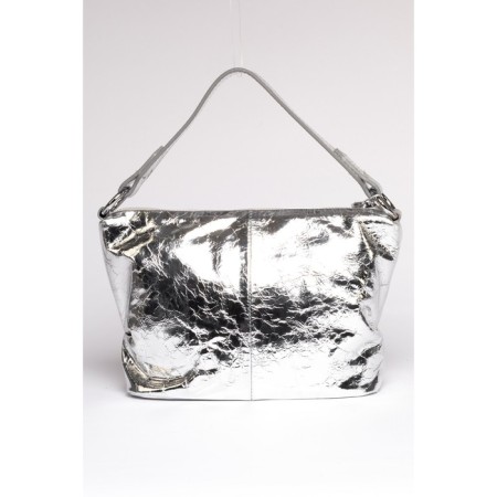 Bag Cross-Body Women's, genuine leather, Ludor silver, 22x8x16 cm-1