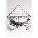 Bag Cross-Body Women's, genuine leather, Ludor silver, 22x8x16 cm