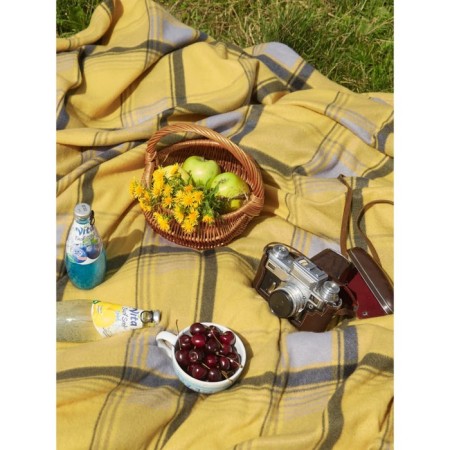 Aberdeen blanket, size 150x200 cm, yellow color