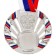 Medal for applying 040 diam 7 cm., Tricolor. Color ser. With a ribbon