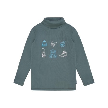 Turtleneck for the boy Weekend, height 128 cm, the color is gray-green