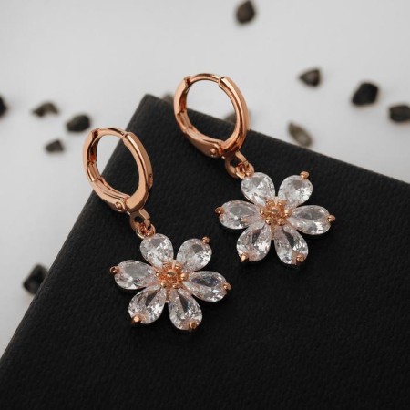 Earrings with Rhinestes "Big Diamond" Flower, Mix color-2