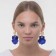 Earrings Assorted "Wind" crumpled triangles, color blue-gold