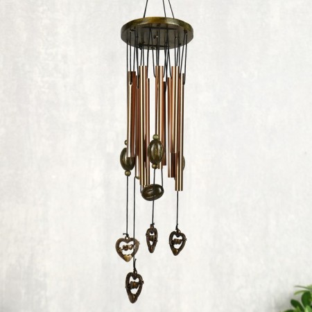 Wind Music Metal "Heart with an arrow" 9 tubes h = 45 cm-1
