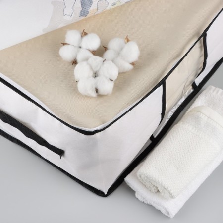 Organizer for storage, coffee for linen with PVC-fat "Home", 43 x 28.5 x 20 cm.-3