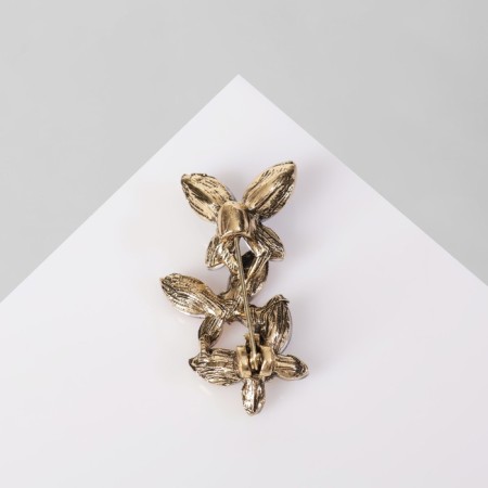 Brooch "Butterflies", colored in coffee gold-2