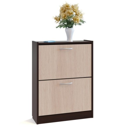 Shoe cabinet, 600 × 220 × 800 mm, wenge color / white oak