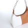 Baget bag with zipper, white/brown color